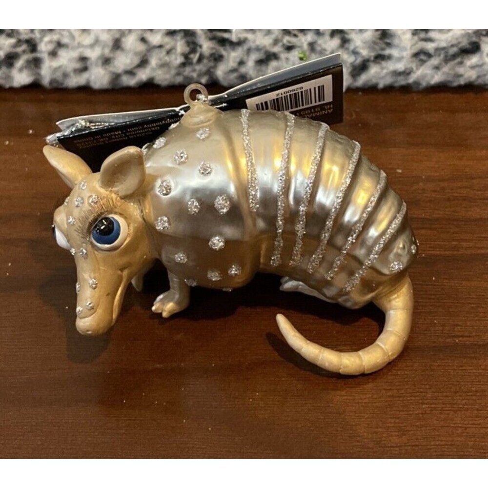 Robert Stanley‎ Armadillo Glass Christmas Tree Holiday Ornament NEW